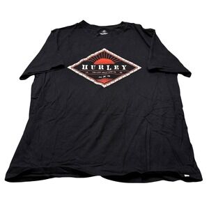 Hurley Mens Black Graphic T-Shirt XL The Last Great Surf Co Sunset Diamond Tee